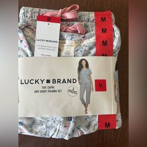 Lucky Brand Gray and Pink Pajama Set